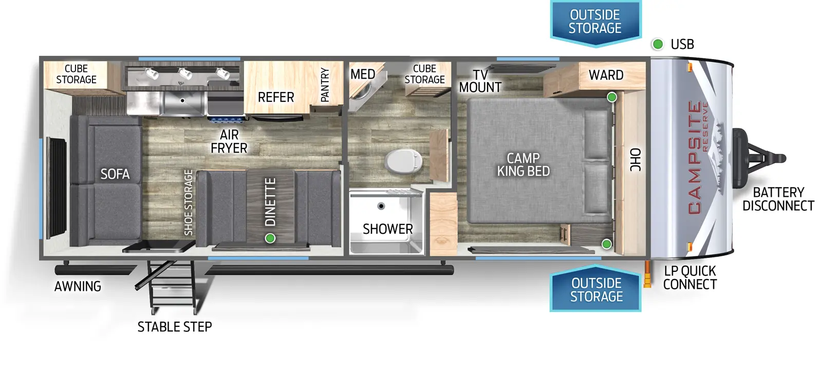 Campsite Reserve 23SF Floorplan